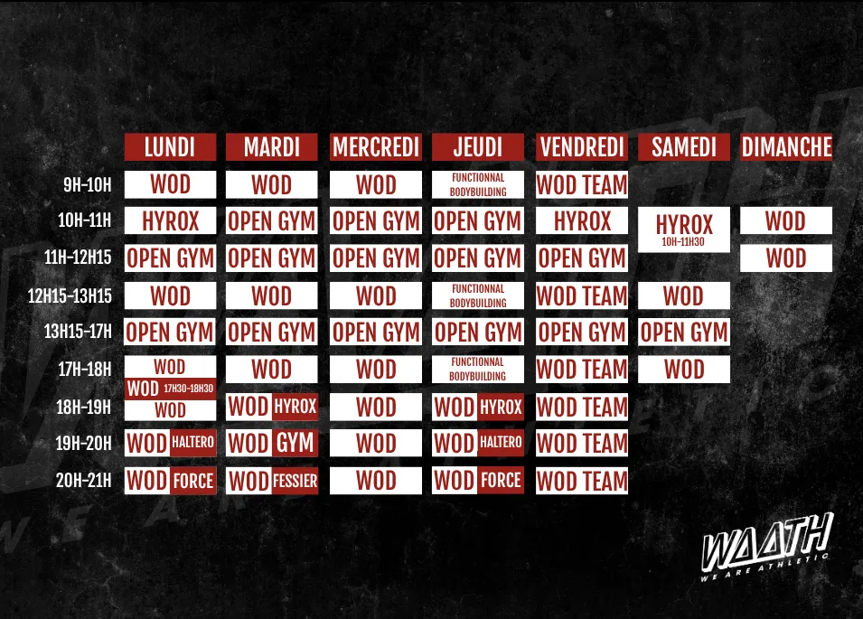 Planning de la semaine